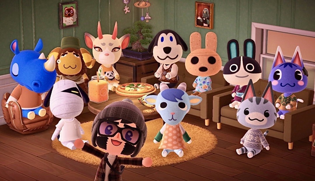 Ein Gruppenbild aller unserer Animal Crossing Bewohner.