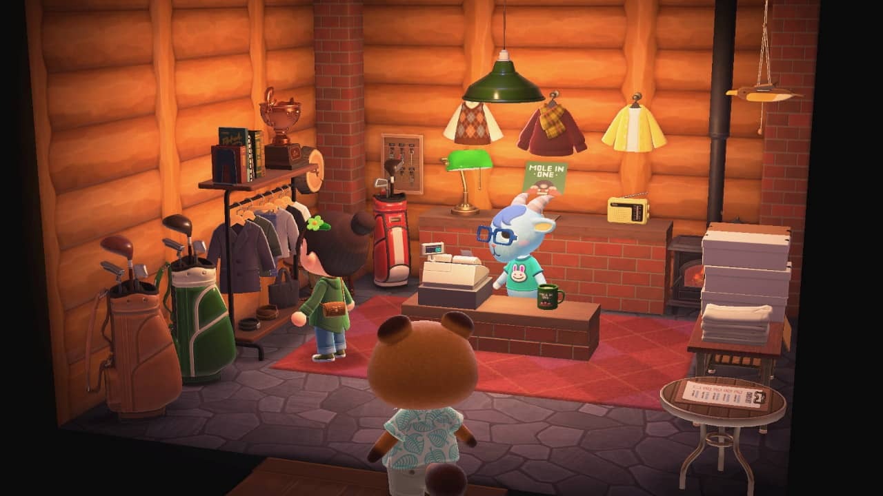 Ein Golfgeschäft in Animal Crossing