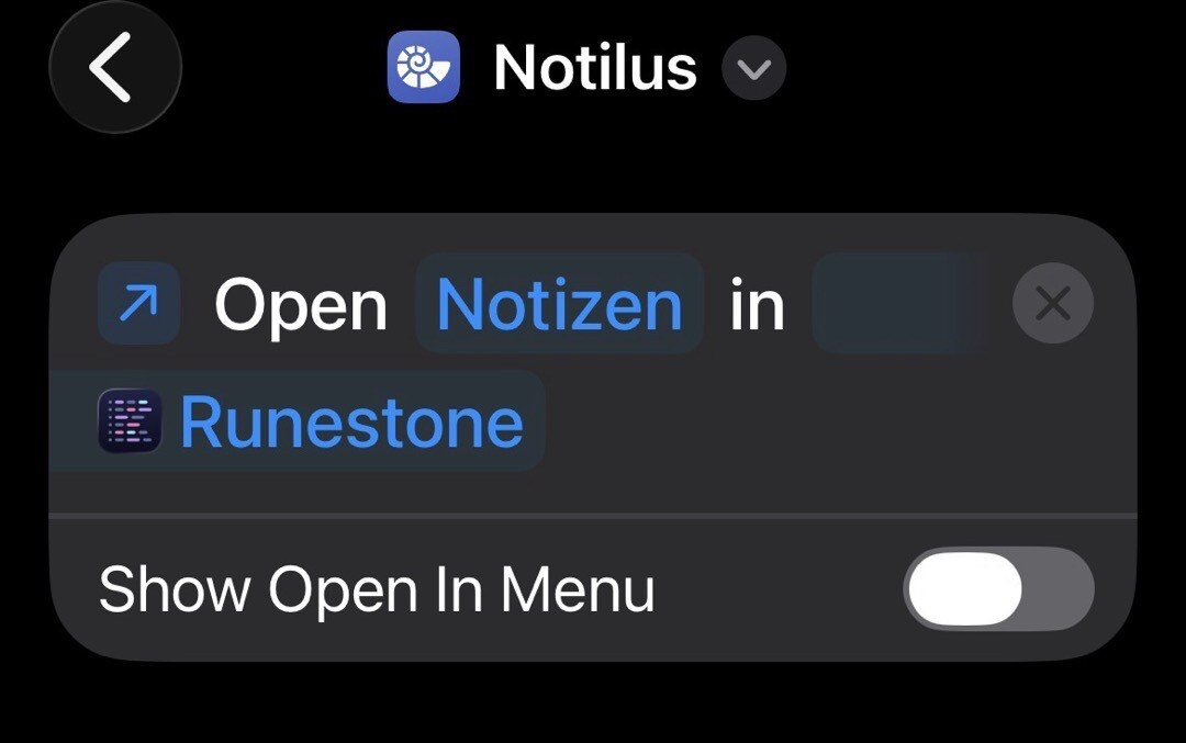 Kurzbefehl Editor in iOS mit dem Open File Befehl.