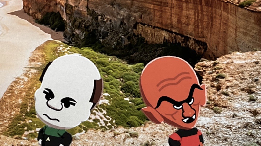 Der Doktor und Quark in den Flitterwochen.