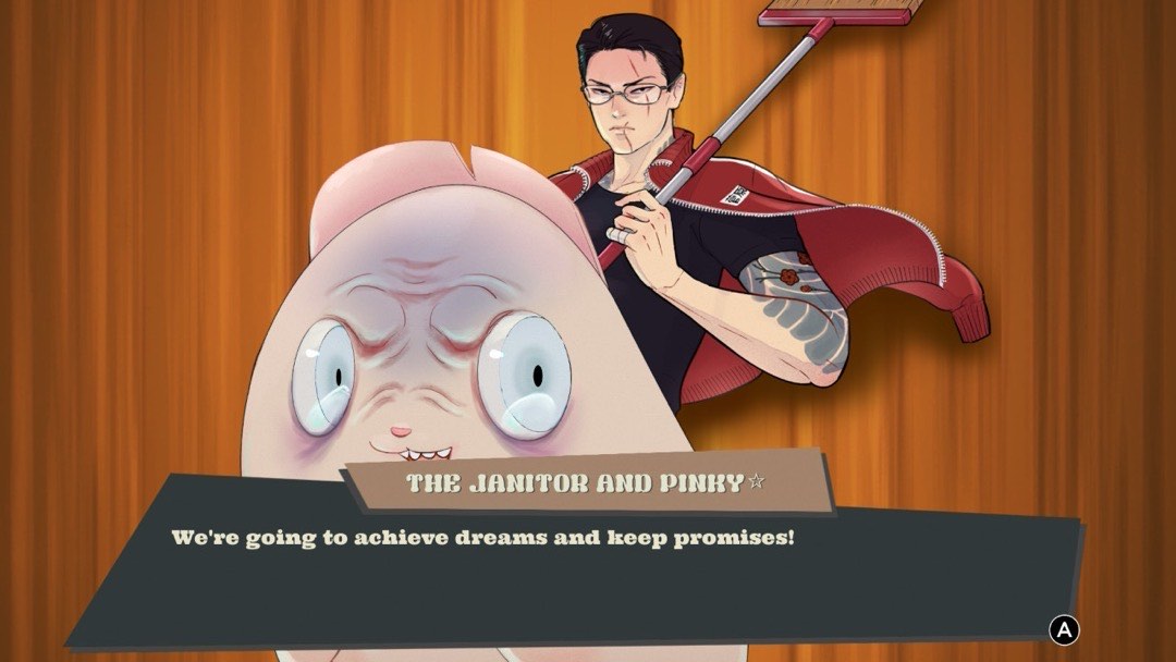 Pinky, die ein abgeschnittener Finger ist und Michi, der ein Yakuza mit Besen ist. Sie wollen Träume wahr werden lassen.