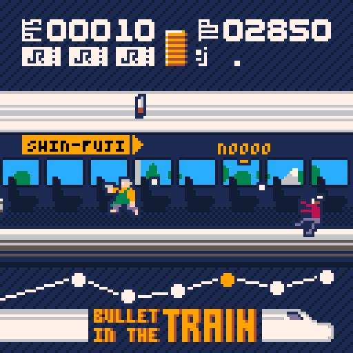 Ein mir völlig unbekannter Pixel-Hitman, der in einem Zug auf Gangster ballert.