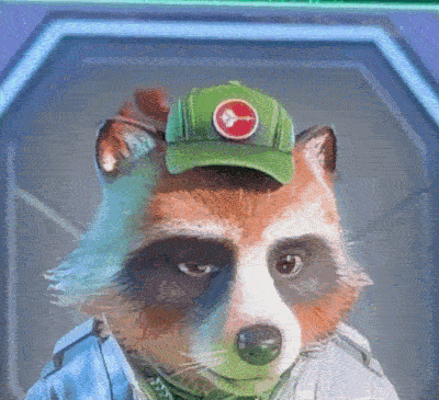 Tanuki in Star Fox der mittels Face Tracking meine Bewegungen immitiert.